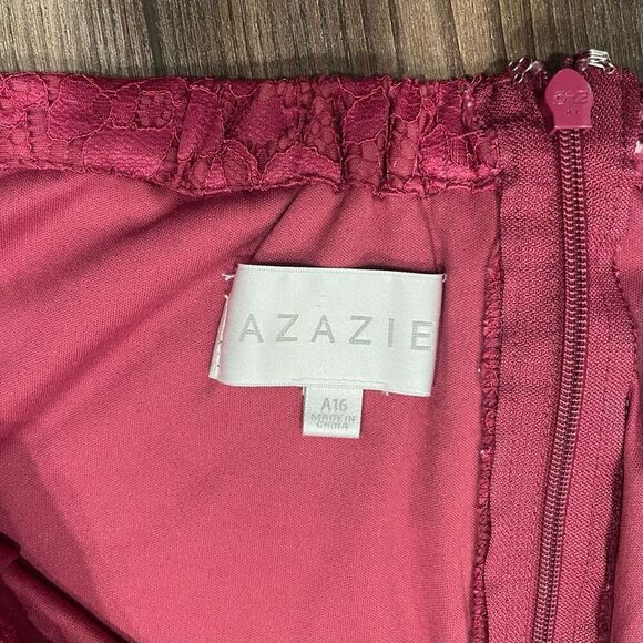 Azazie Skirt Women's Size A16 Pink Lace100% Polyester Floral Back - Picture 4 of 8